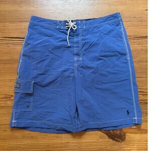 Polo Ralph Lauren royal blue elastic tie waist mens swim trunks SIZE XL